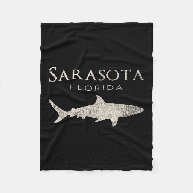 Retro Sarasota Fl Shark  Fleece Blanket (Front)