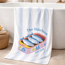 Retro Sardine Family Custom Name Coasta