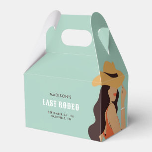Retro Sassy Last Rodeo Pink Green Bachelorette Favour Box