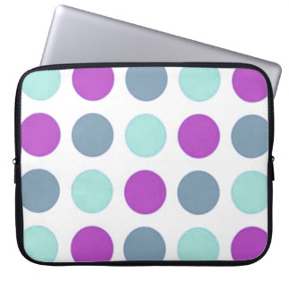 Retro Sassy Sissy Violet Teal Polkadot Girly Laptop Sleeve