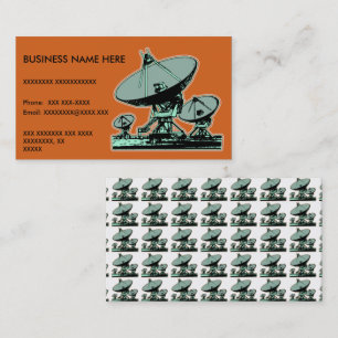 Retro Satellite Dish Graphic Business Card