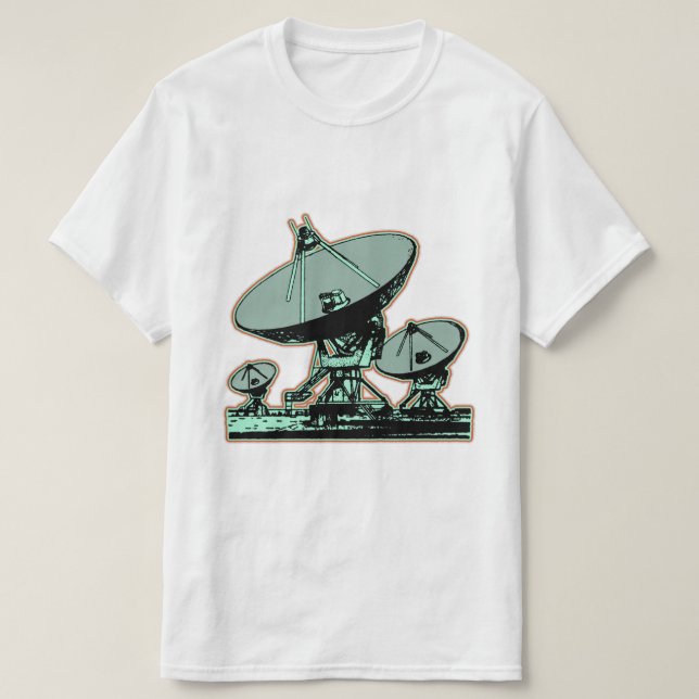 Retro Satellite Dish Graphic T-Shirt (Design Front)