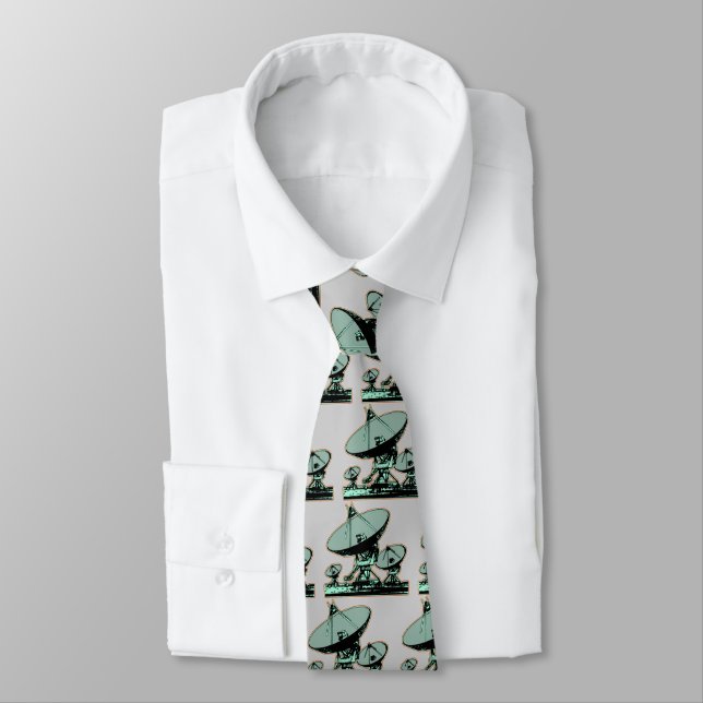 Retro Satellite Dish Graphic Tie (Tied)