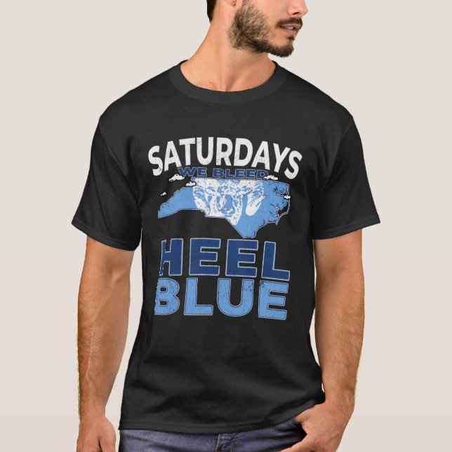 Retro Saturdays We Bleed Heel Blue State of North  T-Shirt (Front)