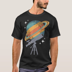 Retro Saturn Planet Silhouette T-Shirt