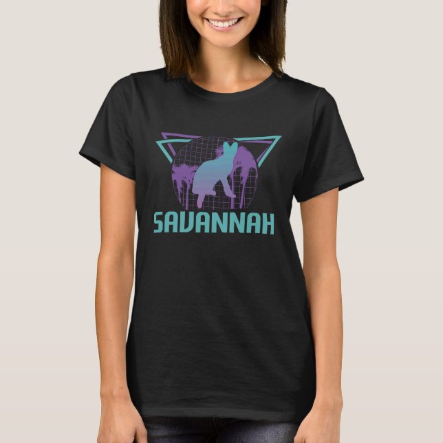 Retro Savannah Cat   1 T-Shirt (Front)