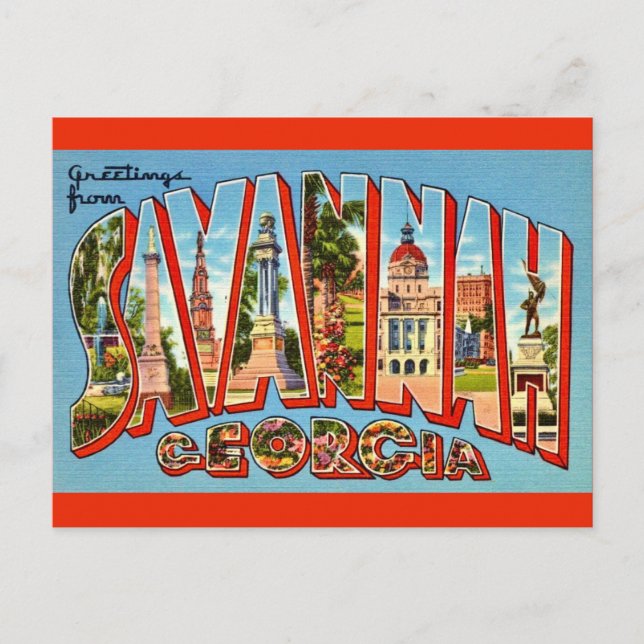 Retro Savannah Georgia Postcard (Front)