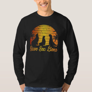 Retro Save Sea Lions Vintage Seal T-Shirt