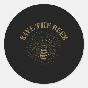 Retro Save The Bees Apiary Bee Beekeeper Earth Day Classic Round Sticker