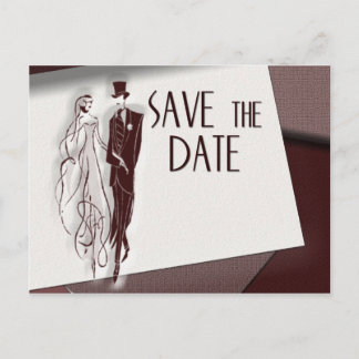 Retro Save the date Announcement Postcard