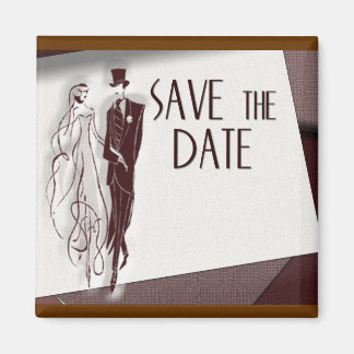 Retro Save The Date Magnet