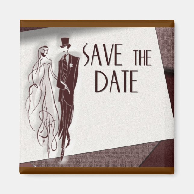 Retro Save The Date Magnet (Front)