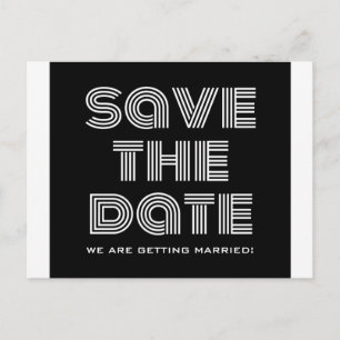 Retro Save the Date Postcard, Black Announcement Postcard