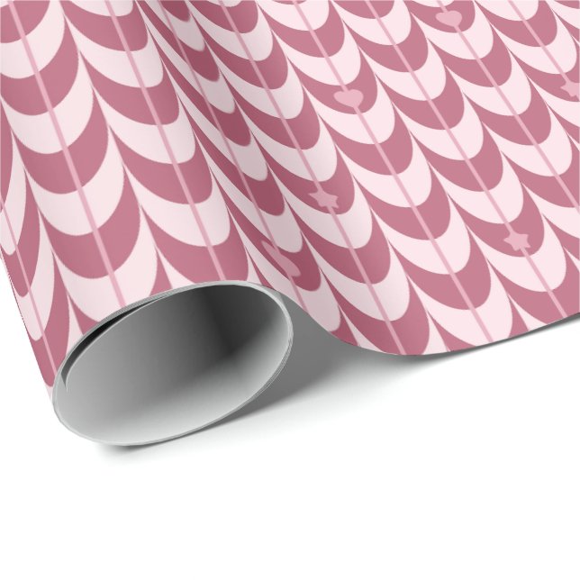 Retro Scallop Geometric Pattern Wrapping Paper (Roll Corner)