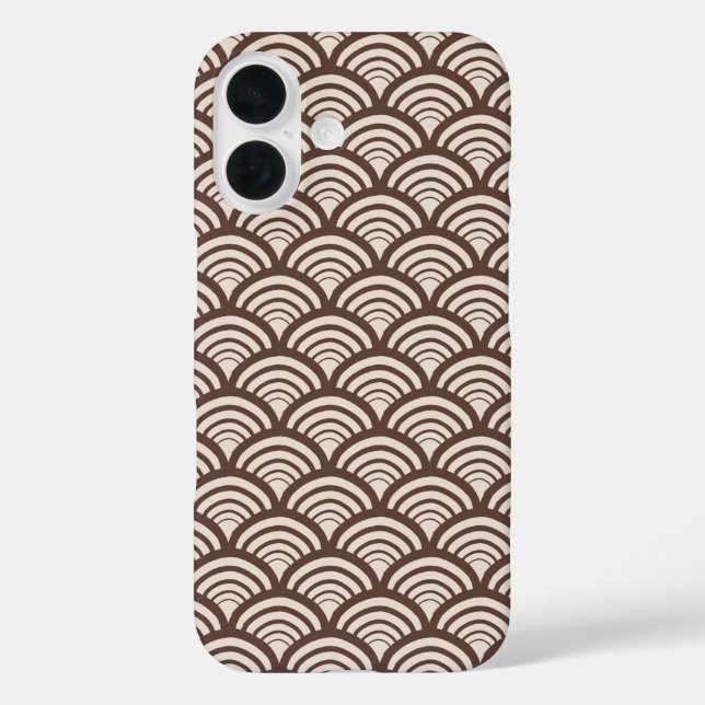 Retro Scallop Scale Arch Chocolate Brown Case-Mate iPhone Case (Back)