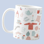 Retro Scandinavian Hygge Coffee Mug<br><div class="desc">This fun Scandinavian-style design is the perfect way to add a touch of Hygge to your life. A warm and cosy winter design featuring blush pink and sage green accents. Original art by Nic Squirrell.</div>