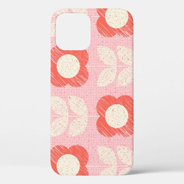 Retro Scandinavian Stylised Floral Seamless Case-Mate iPhone Case (Back)