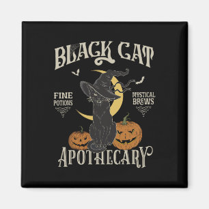 Retro Scary Halloween Costume Black Cat Salem Apot Magnet