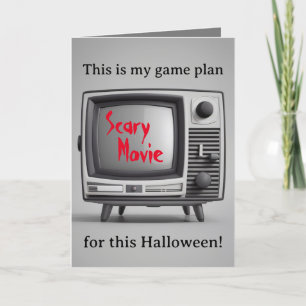Retro Scary Movie-Binge Watch Partners (Version 1) Holiday Card
