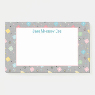 Retro Scattered Atomic Star Explosions Pattern Post-it Notes