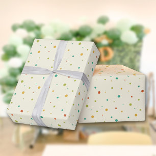 Retro Scattered Polka Dot Pattern Wrapping Paper