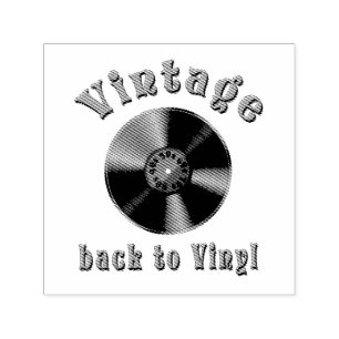 Retro Schallplatte, Vinyl, Vintage, Oldie    Self-inking Stamp