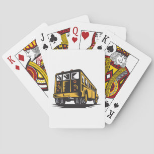 Retro School Bus Vintage Yellow  Playing Cards