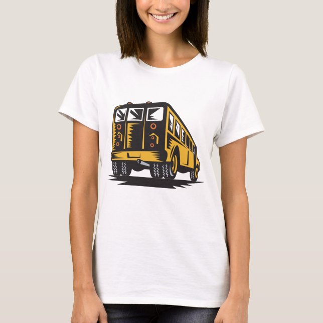 Retro School Bus Vintage Yellow  T-Shirt (Front)