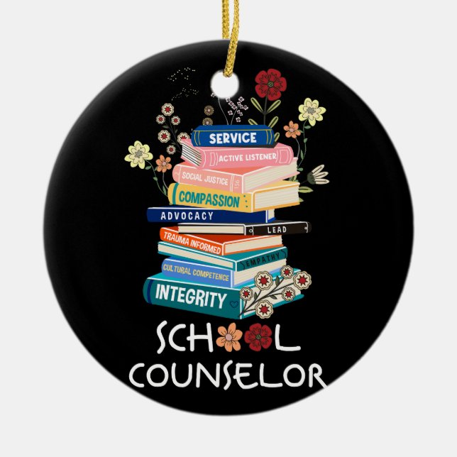 Retro School Counsellor Therapist Mental Health Ad Ceramic Tree Decoration (Front)
