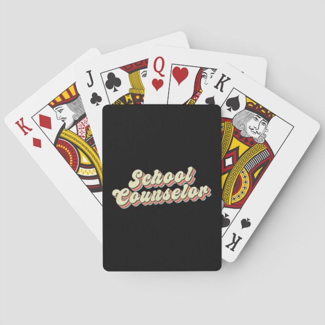  Retro School Counselor Counseling Teacher Playing Cards (Back)