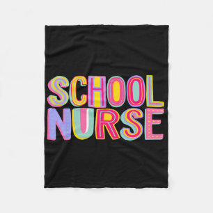 Retro School Nurse Nursing Groovy Nurse Retro Pink Fleece Blanket