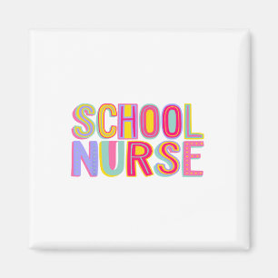 Retro School Nurse Nursing Groovy Nurse Retro Pink Magnet
