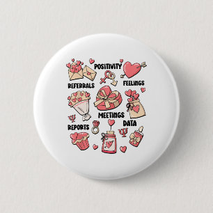 Retro School Psychologist Valentine Mental Health  6 Cm Round Badge