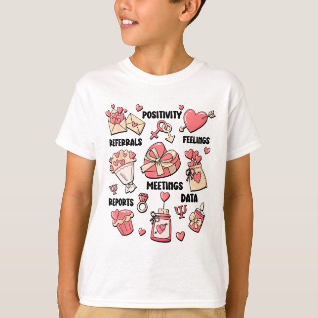 Retro School Psychologist Valentine Mental Health  T-Shirt (Front)
