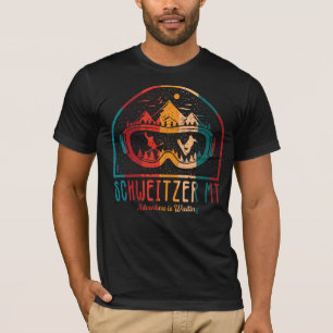 Retro Schweitzer Mountain Ski Sunset T-Shirt