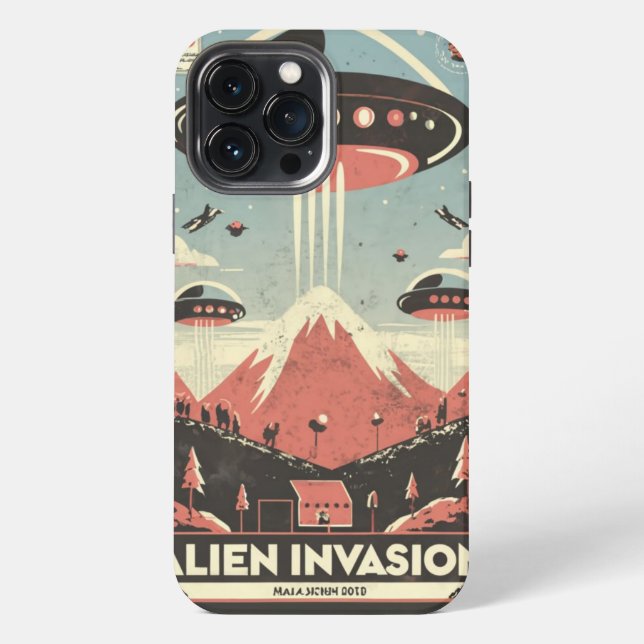 Retro Sci-Fi Adventure iPhone Case 🚀👽 (Back)