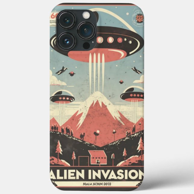 Retro Sci-Fi Adventure iPhone Case 🚀👽 (Back)
