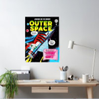 Retro Sci-Fi Adventure Outer Space Comics Cover