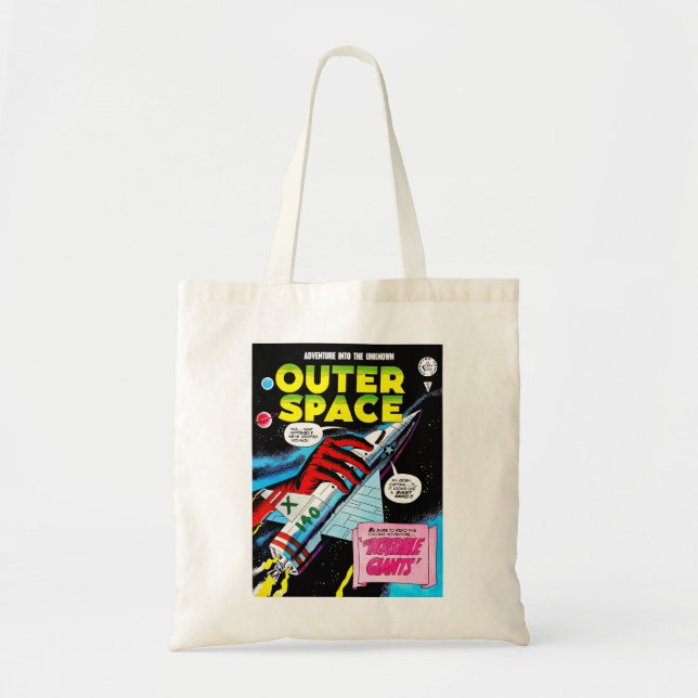 Retro Sci-Fi Adventure Outer Space Comics Cover T- Tote Bag (Front)