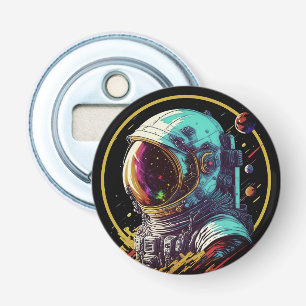 Retro Sci-Fi Cyberpunk Astronaut Bottle Opener
