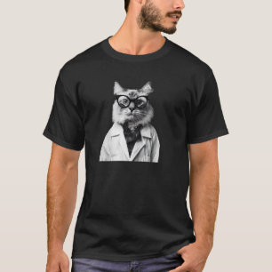 Retro Science Cat - STEM - Curiosity Cat Lab - Qua T-Shirt