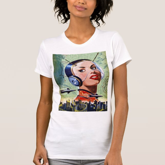 Retro Science Fiction Womens T-Shirt (Front)