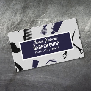 retro scissors comb salon hair stylist barber shop business card