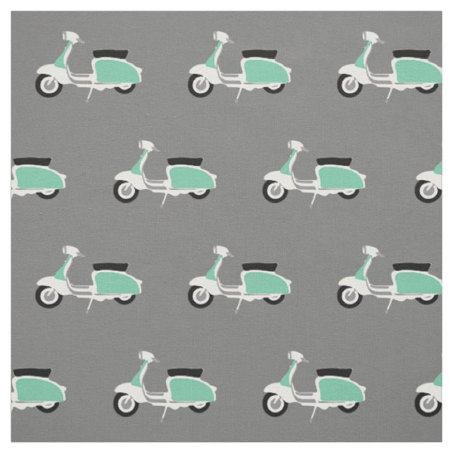 Retro Scooter Printed Fabric by Rupert & Poppy (Swatch)