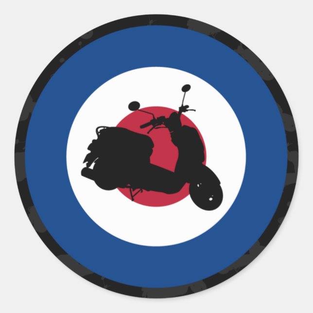 Retro Scooter Silhouette Sticker (Front)