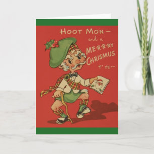 Retro Scottish Christmas Greeting Card