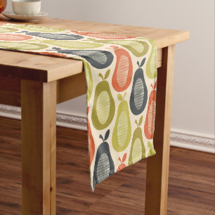 Retro Scribble Pears Pattern Short Table Runner