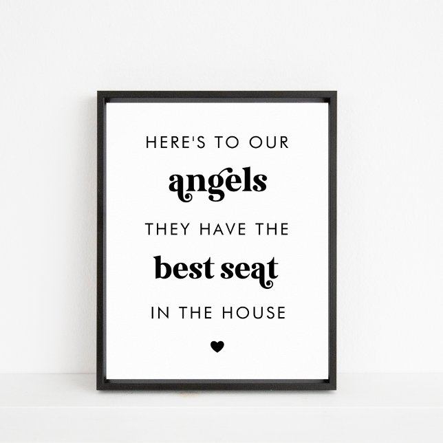 Retro Script Angels In Memory Of Wedding Sign (Creator Uploaded)