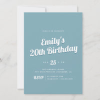Retro Script | Any Age Blue Birthday Party