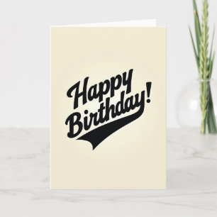 Retro Script Birthday Card